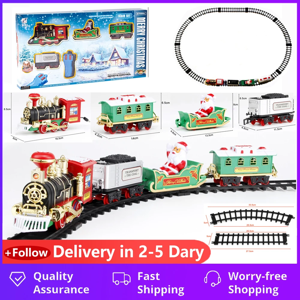 Огни и звуки Рождество Электрический поезд набор железная дорога игрушка для