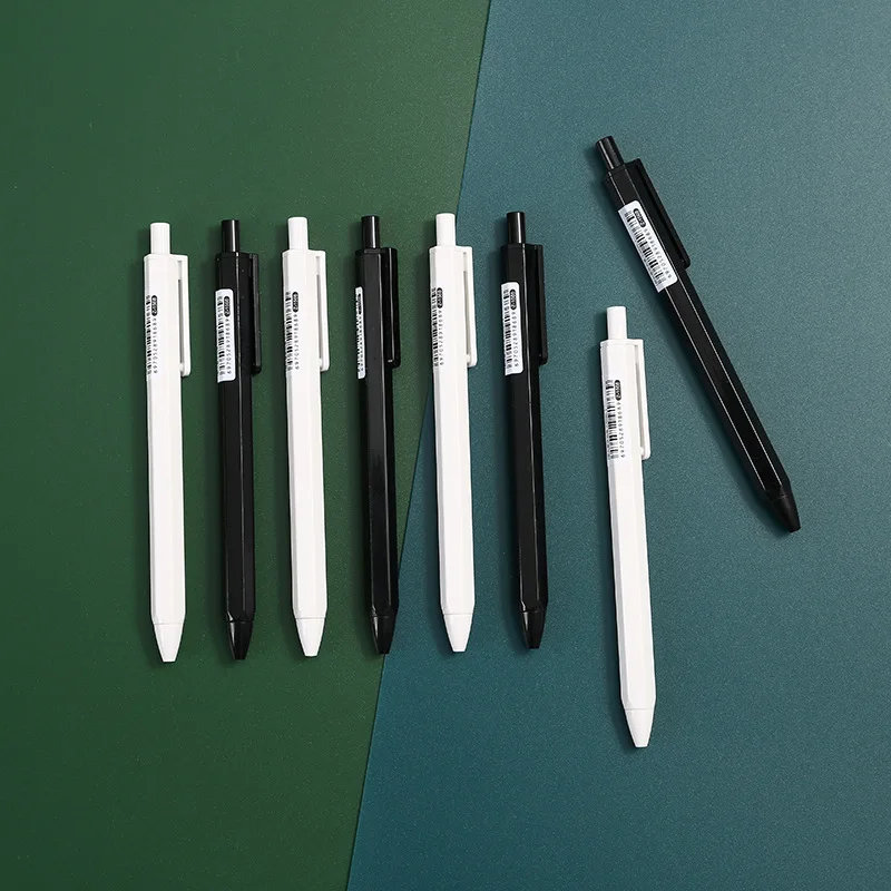 

40 pcs/lot Classic Black White Gel Pen Set Cute 0.5mm black ink Signature Pen School Office writing Supplies Promotional Gift
