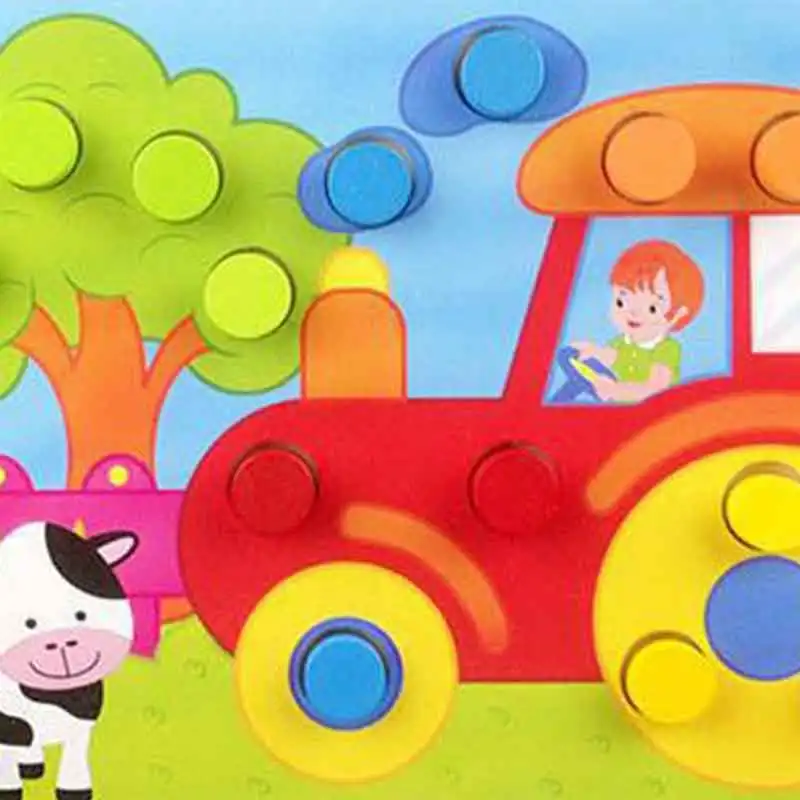 Доска гриб ногтей Цвет познания парная головоломка деревянная игрушка для