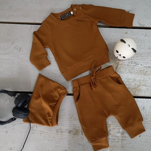 

Детский однотонный хлопковый комбинезон на пуговицах с длинным рукавом