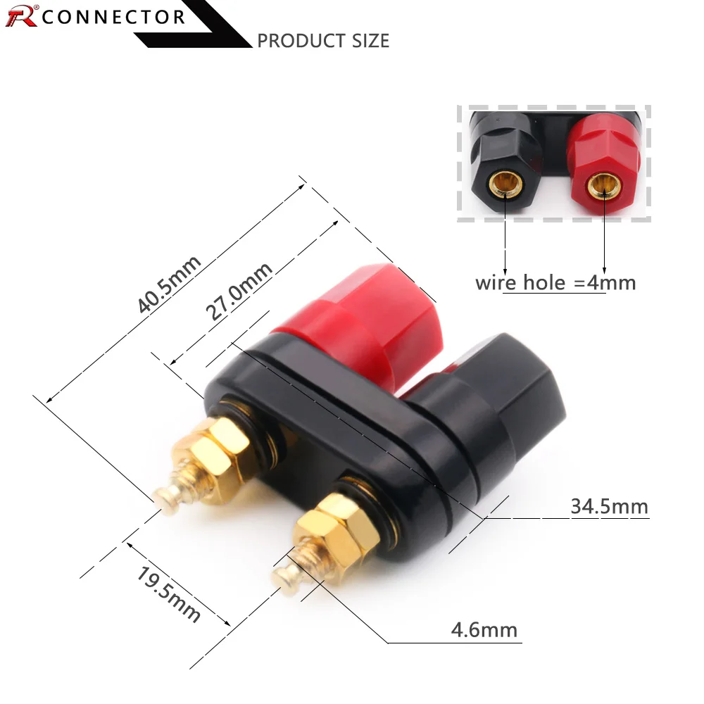 10 шт. лидер продаж высококачественные клеммы для пар красный черный разъем