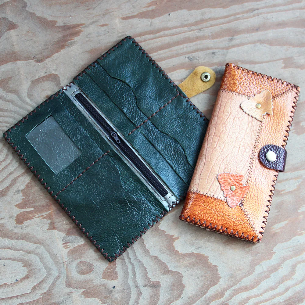 

2020 the new handmade long purse for woman large capacity wallet holding bagss and receiving bagss in hand