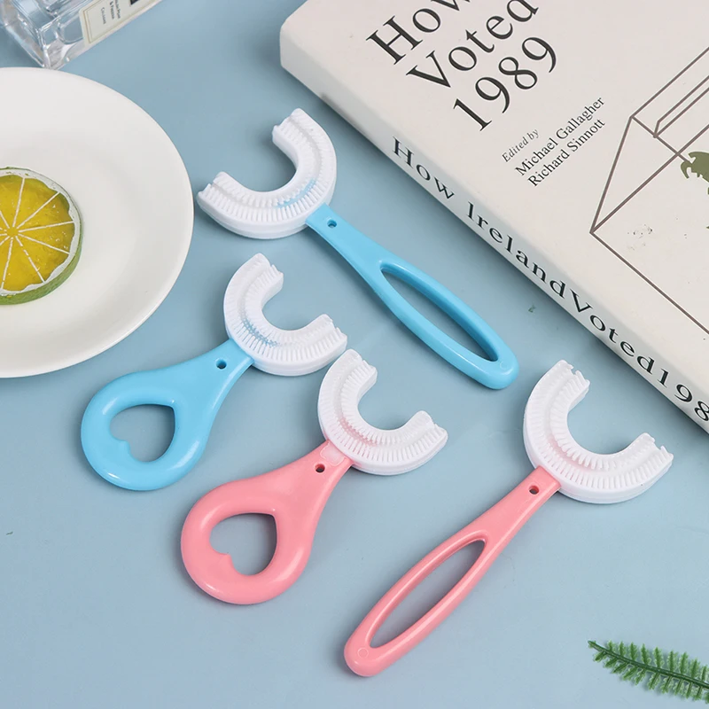 Teeth Oral Care Children's Toothbrush U-shaped Baby Children Brushing Cleaning Supplies Pink Bule Color | Красота и здоровье
