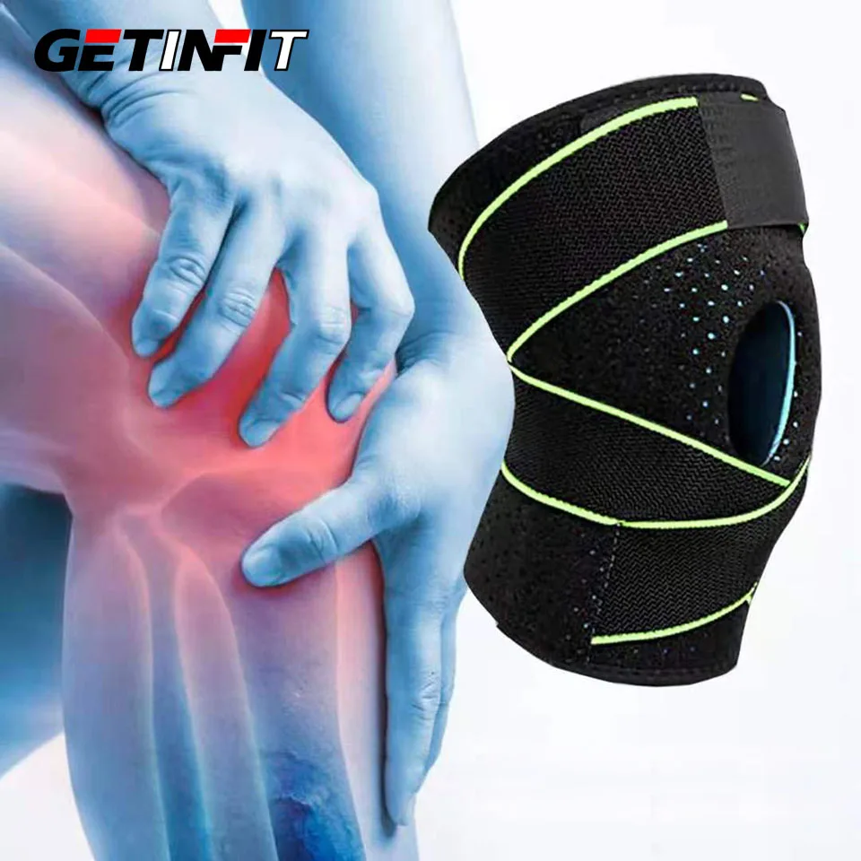 

Getinfit 1 шт. наколенник для артрита, восстановления травм, бега, стабилизатор коленной чашечки баскетбола с регулируемым эластичным фиксаторо...