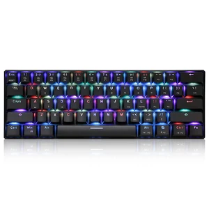 motospeed ck61 rgb mechanical gaming keyboard outmu red switches keyboard 61 keys anti ghosting with backlight for gaming black free global shipping