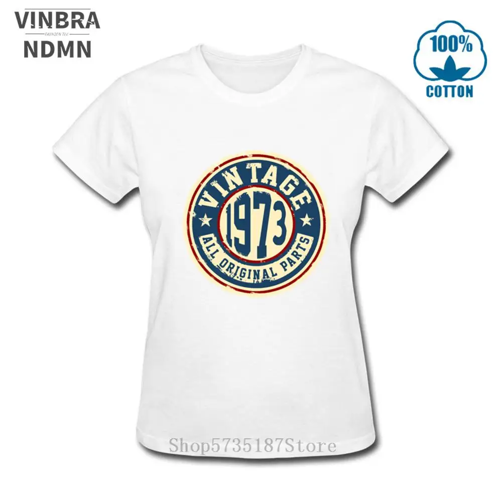 Fashion Thanksgiving Day Best Present Tshirt Vintage 1973 Classic 47 Years Old Birthday Tee shirt Women Mothe's Gift T-Shirt | Женская