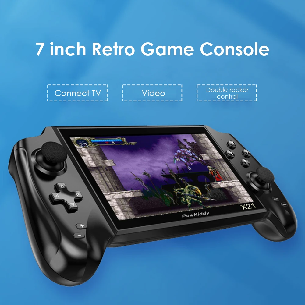 

POWKIDDY X21 Adults Handheld Mini Gaming Player Retro Pocket Game Console Classic 7 inch Handheld Dual Game Player New
