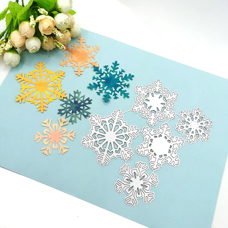 Julyarts 5 шт. снежинки цветы высечки металлические штампы Скрапбукинг тиснение
