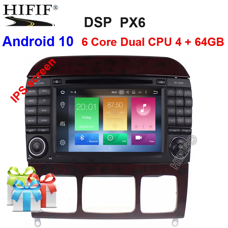 PX6 DSP Android 10 4G RAM радио GPS автомобильный DVD-плеер для Mercedes Benz S-Class W220 S280 S320 S350 S400 S430 S500