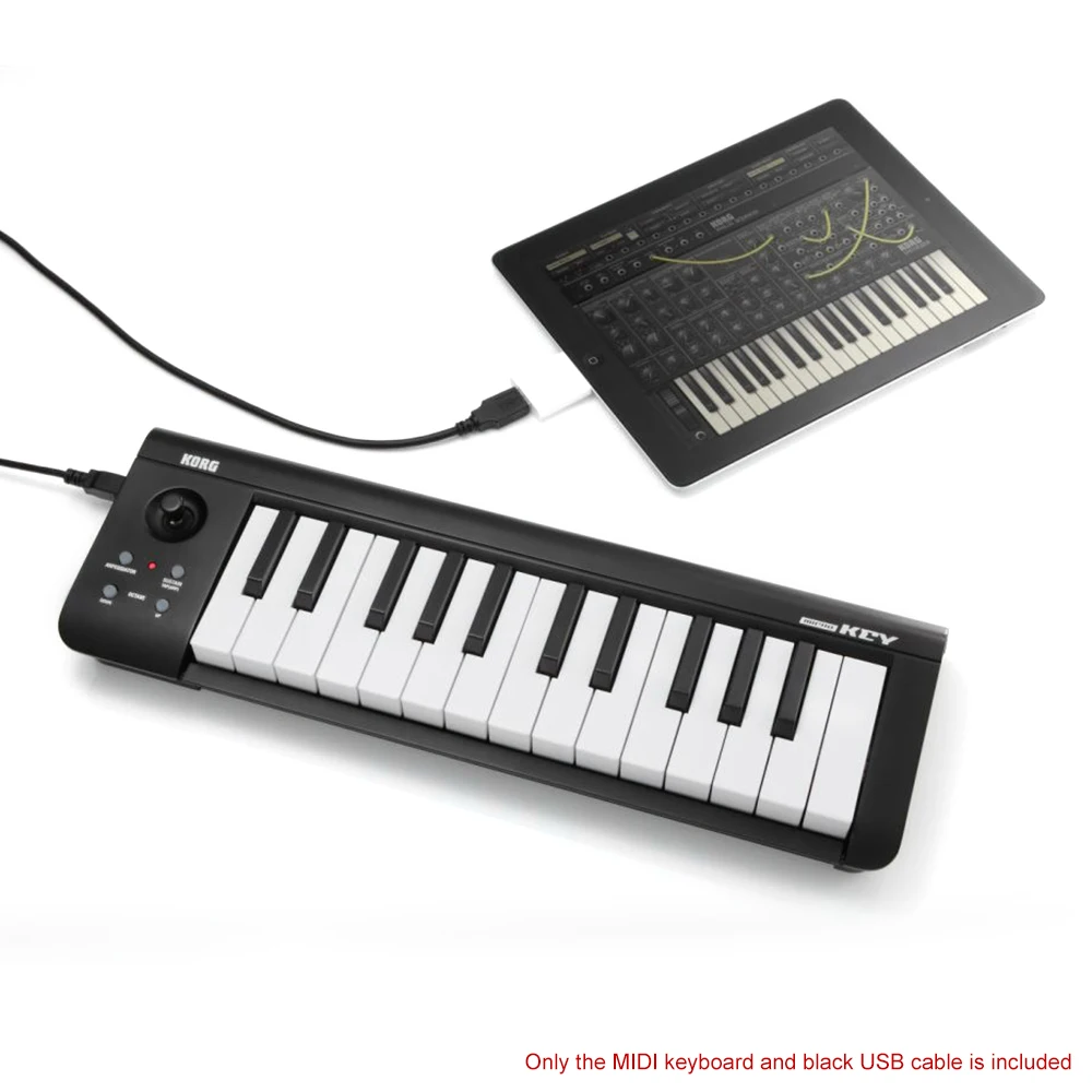 Компактный MIDI-контроллер KORG 25 клавиш USB совместим с iPhone iPad Mac Windows | Спорт и