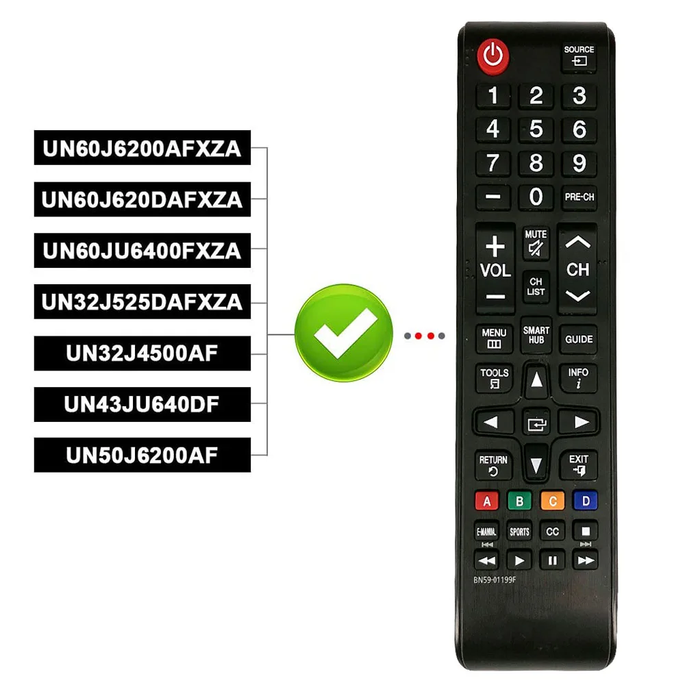

Для пульта дистанционного управления SAMSUNG TV, новый запасной Универсальный Телевизор Samsung UN60J6200AF UN60J620DAFXZA UN60J620DAF LED