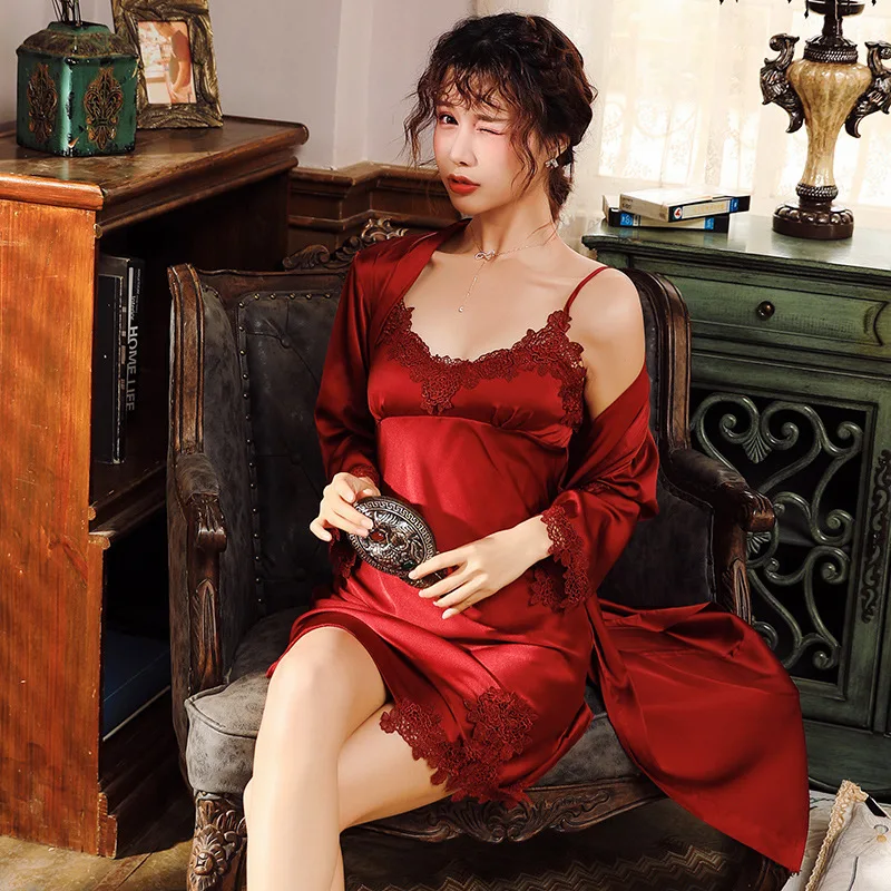 SIMISI/комплект из 2 предметов женская ночная рубашка костюм вискоза Однотонная