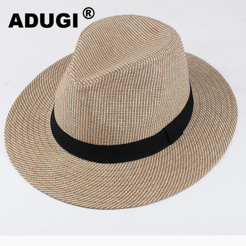 Мужская соломенная шляпа ADUGI Пляжная от солнца для отдыха весны и лета 2019 |