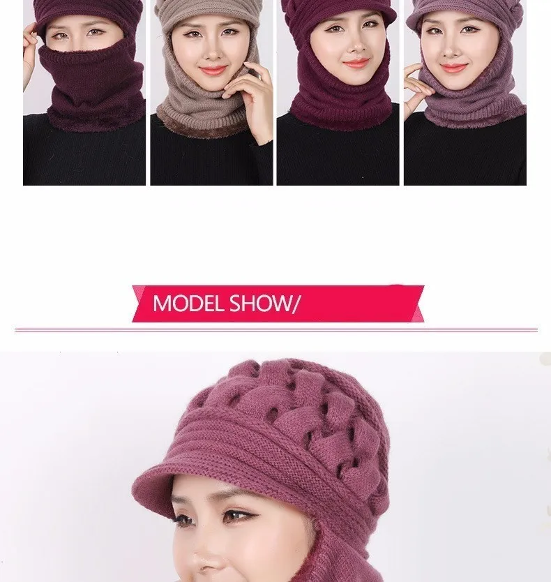 Зимние шапки Skullies Beanies, шляпа для мамы, бини для женщин, шерстяной шарф, шапки, Балаклава, маска, капот, вязанные шапки в полоску