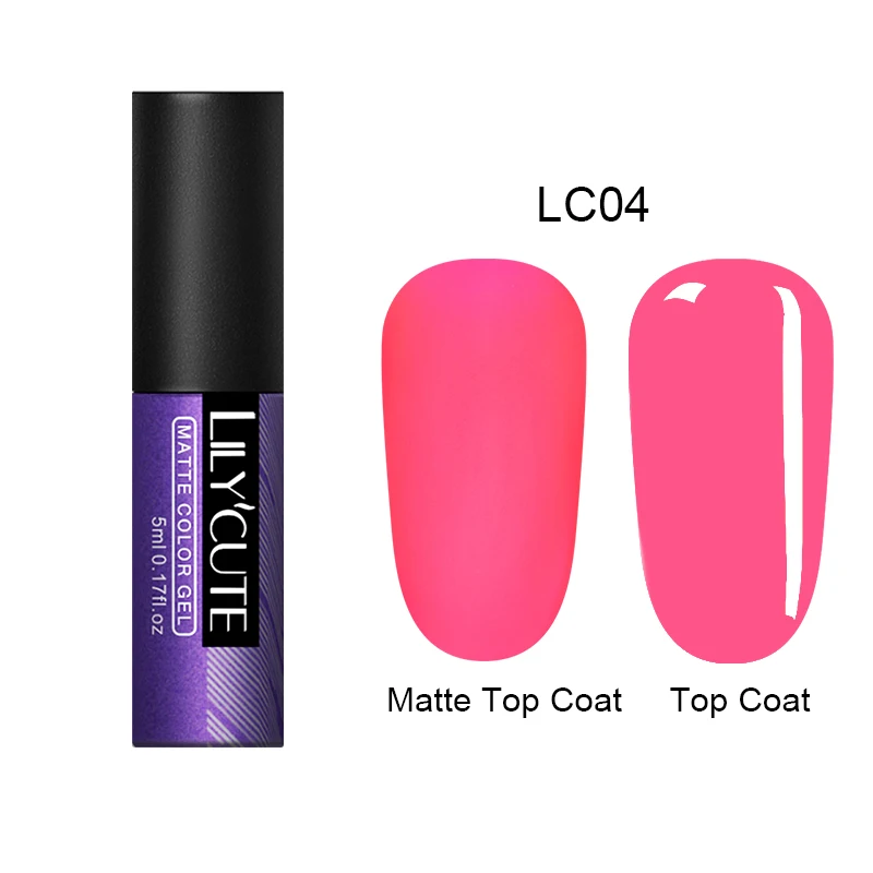 matte gel-4 LILYCUTE 5 мл Гель-лак для ногтей замачиваемый УФ-гель Полупостоянный замачиваемый УФ-Гель-лак стойкий серый кофейный лак для ногтей - Цвет: matte gel-4