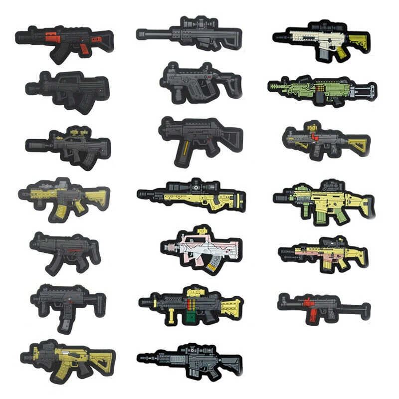 3D ПВХ резиновая нашивка на крючок для пистолета винтовки MK AK47 застежка оружия