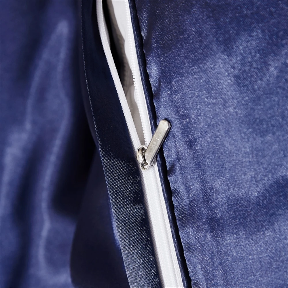 SlowDream темно-синие атласные шелковые Постельное белье шелковистый пододеяльник