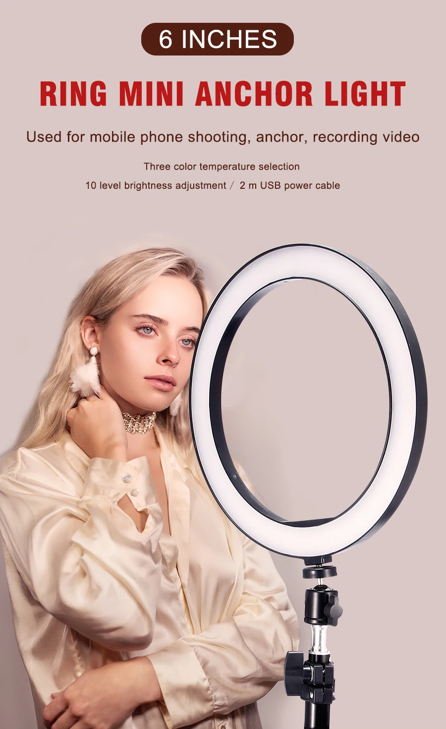 MAMEN фотографический Dimmable светодиодный Selfie кольцо свет лампы Youtube видео студия живое потоковое фото красивое кольцо
