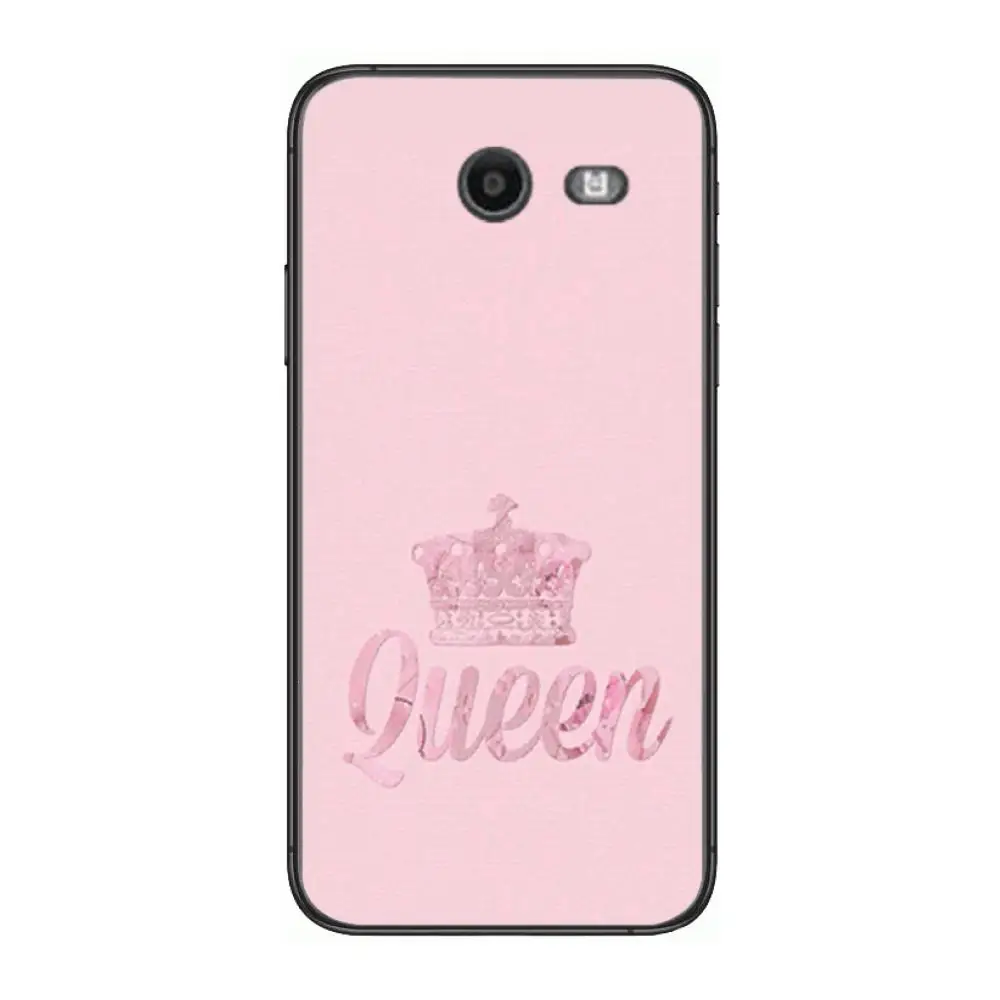 

Pink Princess With Queen Phone Case Hull For Samsung Galaxy J 4 3 5 6 7 8 EU 2018 Plus 2017 Black Shell Art Cell Cover TPU
