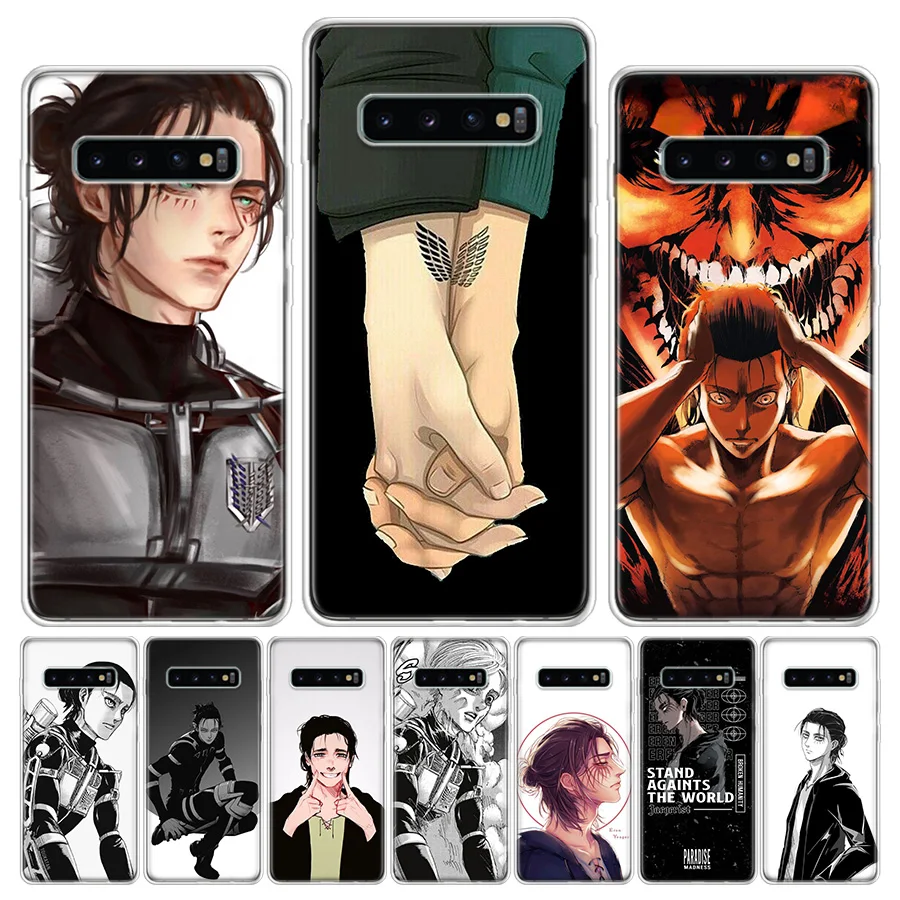 

Hot Anime Attack on Titan Eren Phone Case For Galaxy S22 Ultra S21 Plus S20 FE S10 Lite S10E S9 S8 Samsung S7 S6 Edge Cover Fund