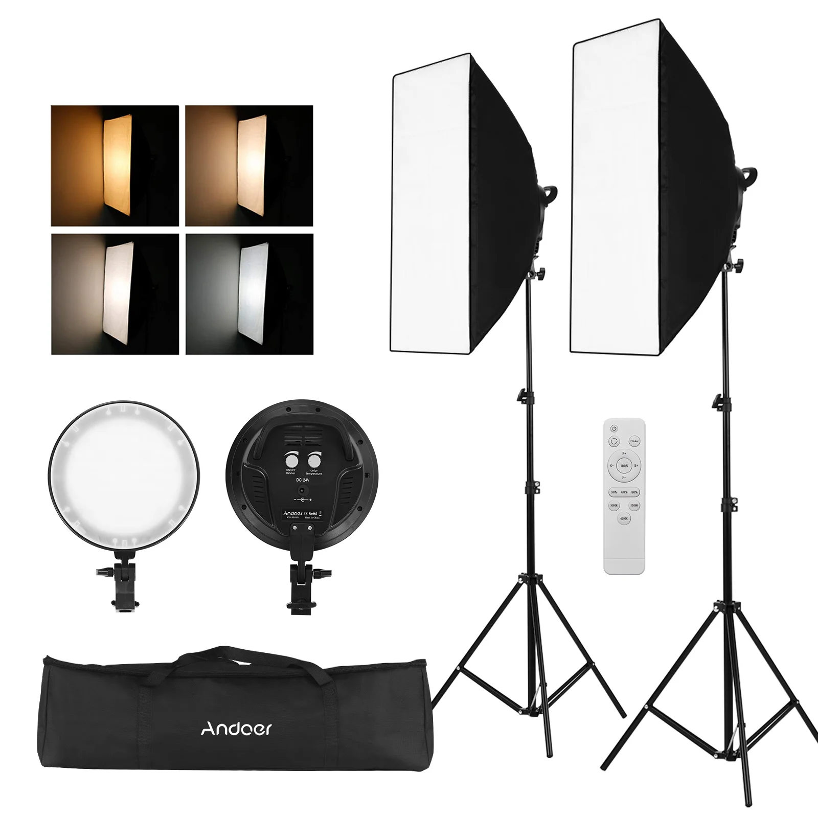 Cz запас Andoer фон для фотосъемки софтбокс светодиодный светильник 50*70 см + 45W