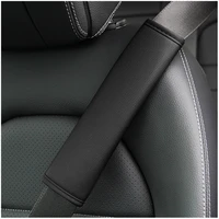 2 pieces of skin feeling leather fine hole car seat belt cover auto parts drivers shoulder pad safety belt protective cover