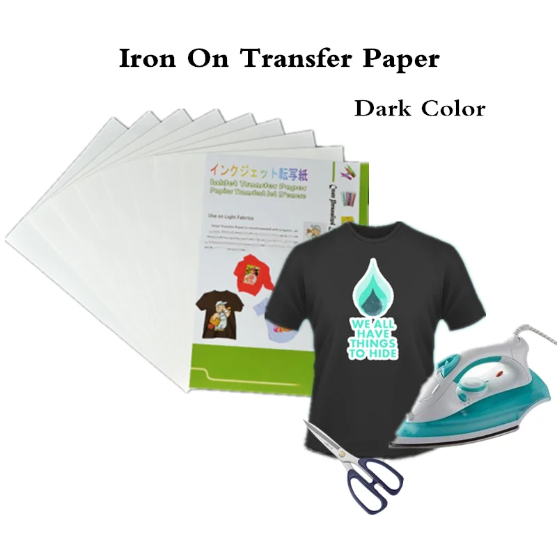 

(A4*20sheets) Iron On Inkjet Heat Transfer Paper for Dark Light Fabric Dark Color Papel Transfer Thermal Transfers For Clothes