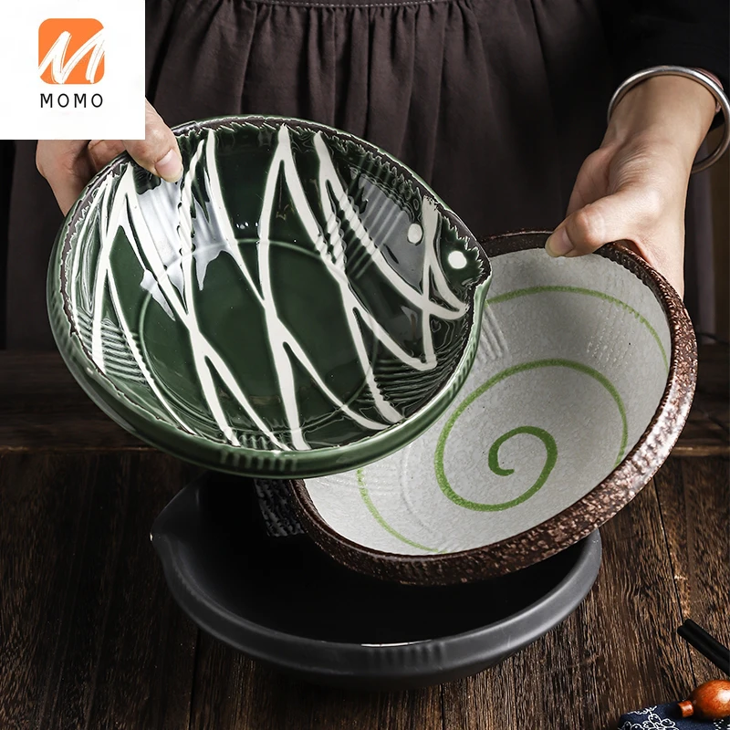 

Creative Japanese Sushi Bowl Sashimi Bowl Fruit Salad Bowl Japanese Restaurant Commercial Tableware Dry Ice Bowl