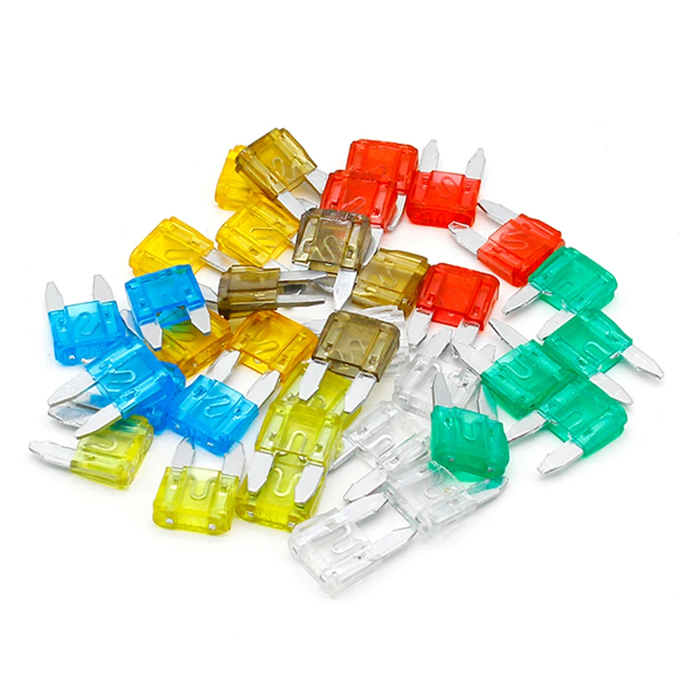 

Универсальный предохранитель 35x Micro Mini Blade для автомобиля, грузовика, планшетов 5А, 7.5A, 10A, 15A, 20A, 25A, 30A, разные размеры, 9-32 В, 19 мм, блок предохранителей