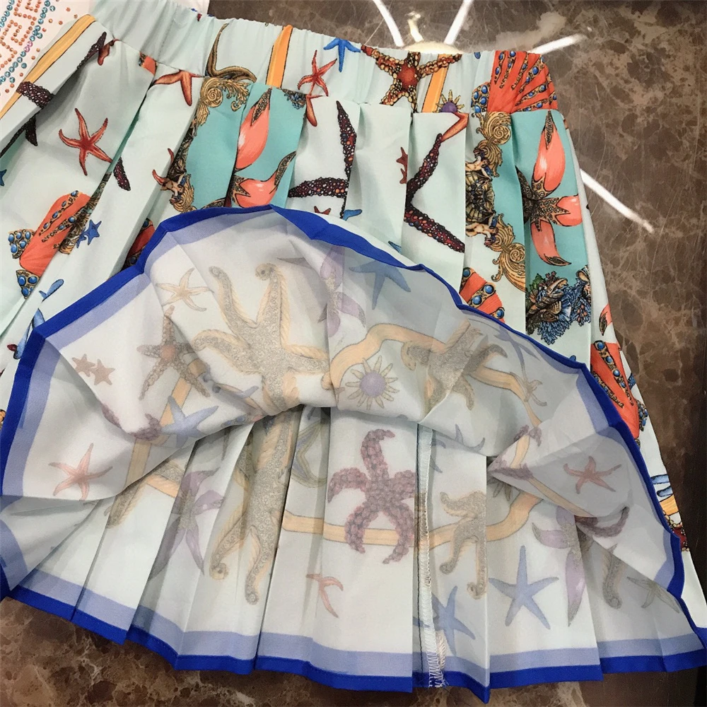 

2021 KIDS girls summer fashion 2pcs sets print seafood outfits retail clothes
