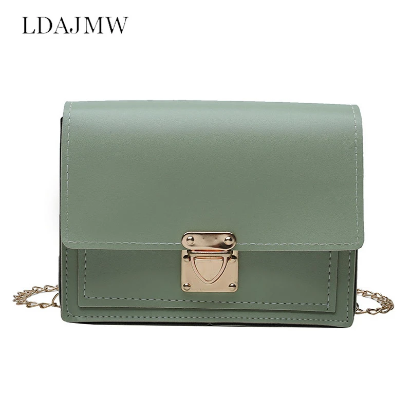 

New Women's Leather Crossbody Bags Fashion Chain One Shoulder Small Square Bag Handbag Flap Daily Necessities