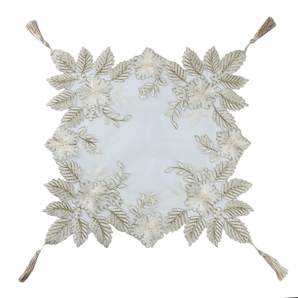 Светлая Золотая кружевная ткань в европейском стиле с вышивкой пылезащитный