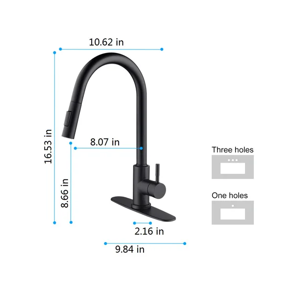 

[USA READY STOCK]Touch Kitchen Faucet with Pull Down Sprayer-Matte Black