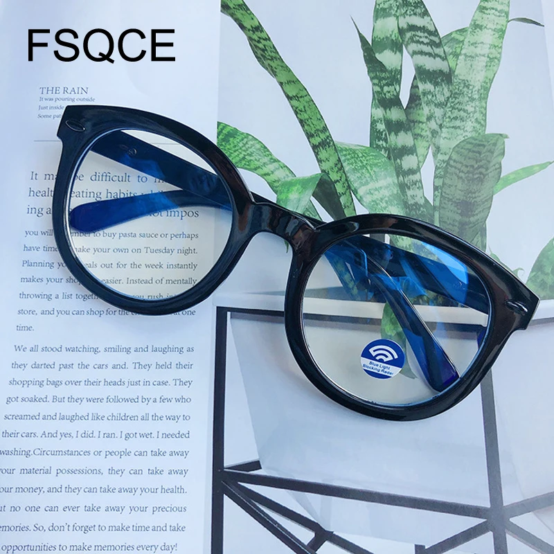 Анти синий светильник компьютерные студенческие очки женские круглые в черной