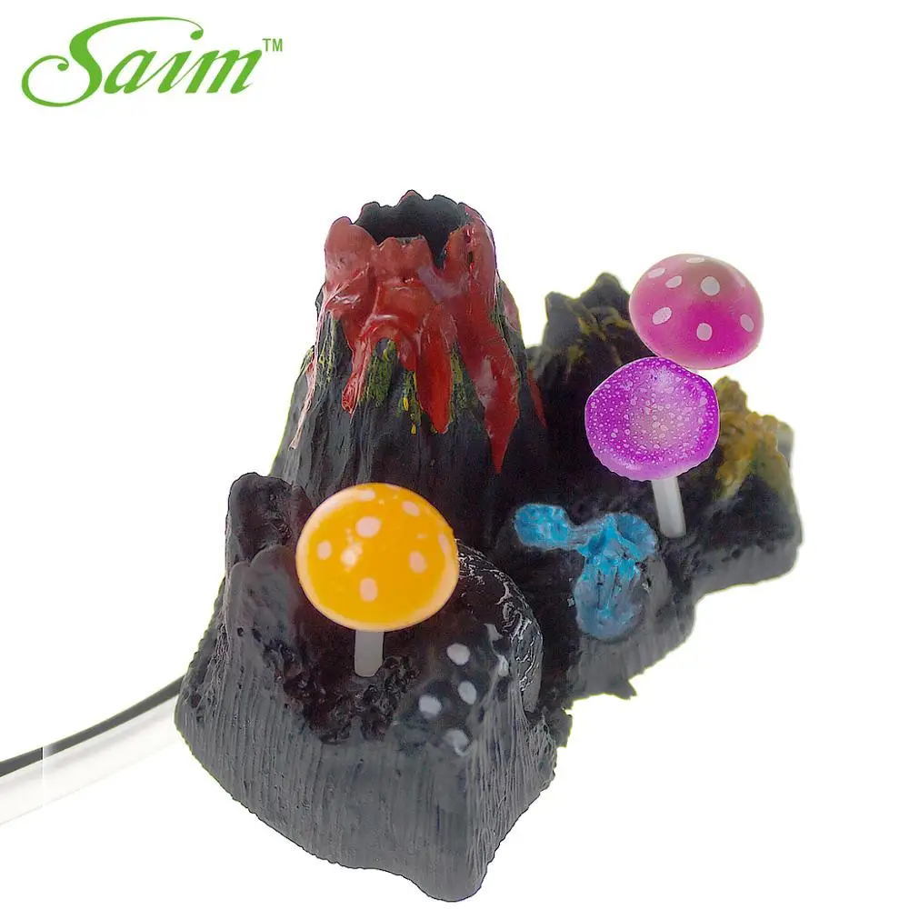 Полимерное украшение для аквариума Saim ландшафтное вулканическое насос в форме