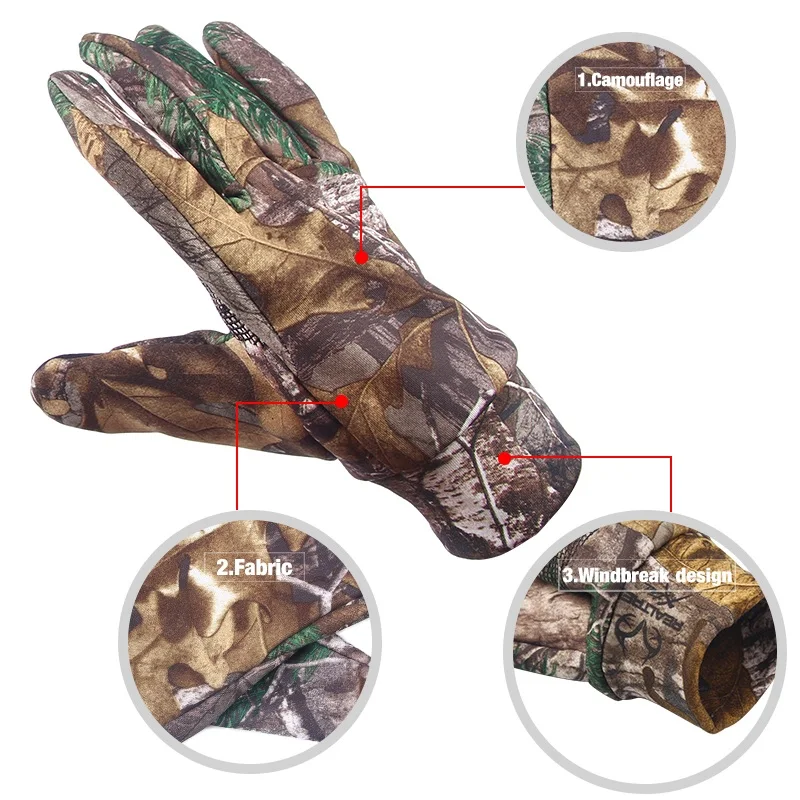 Зимние перчатки для охоты кемпинга велоспорта рыбалки противоскользящие теплые
