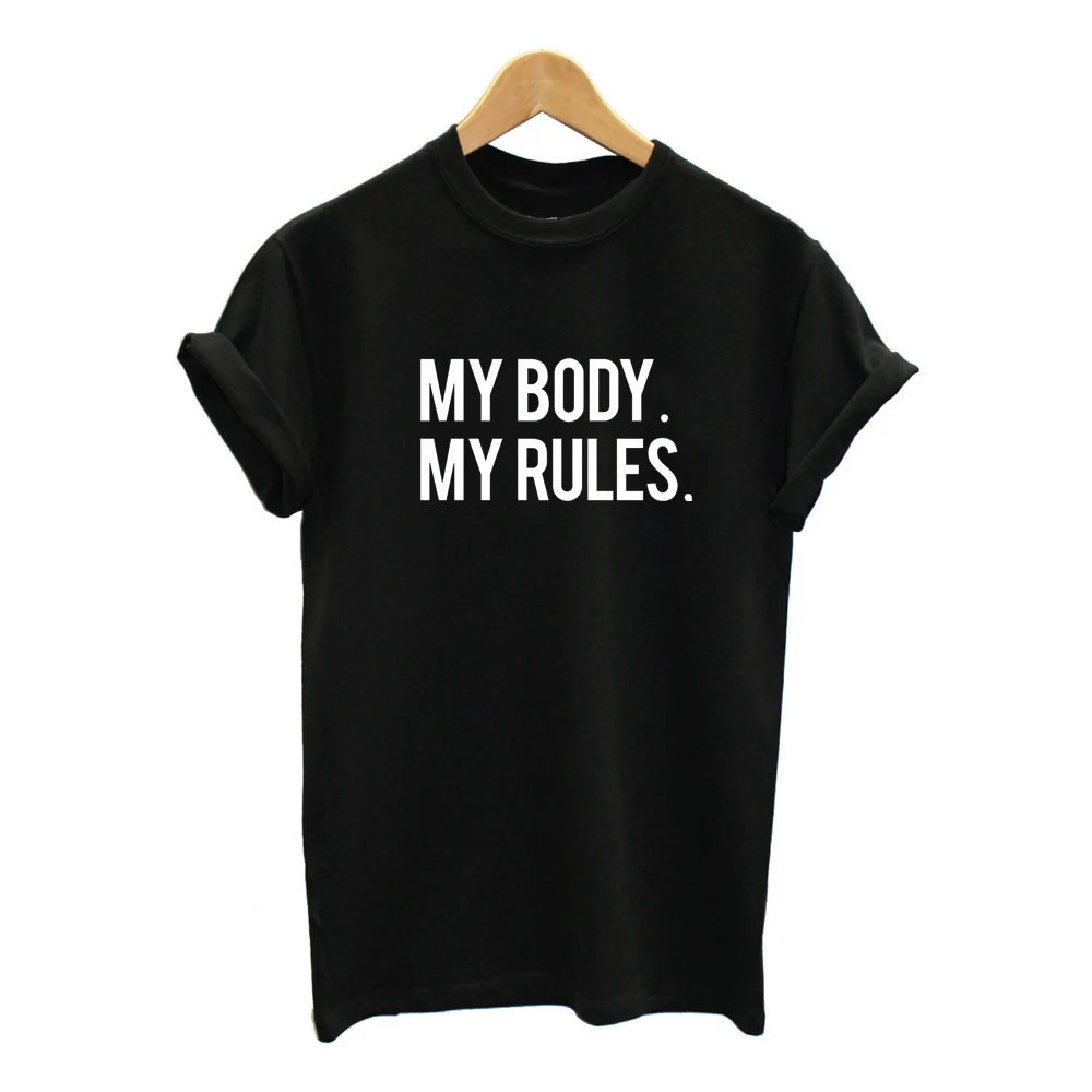 Футболка с надписью My Body Rules | Женская одежда
