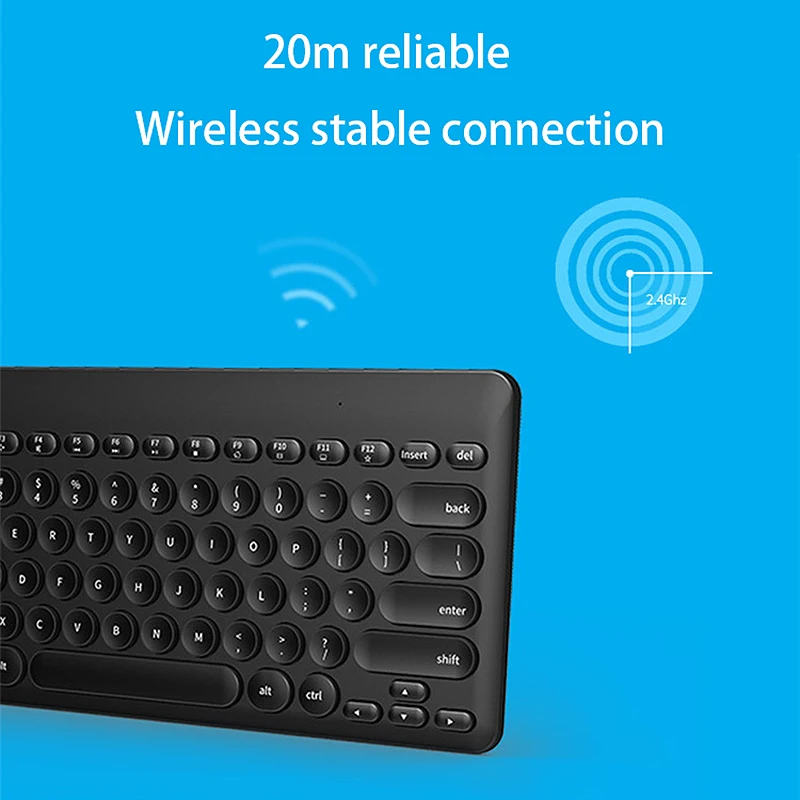 

Wireless Keyboard+Mouse,2.4G Wireless Keyboard Mouse Set for Laptop / Desktop PC Windows Os