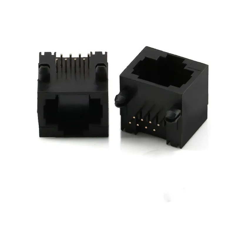 10 шт. черный RJ45 8P8C компьютерный Интернет сетевой разъем PCB