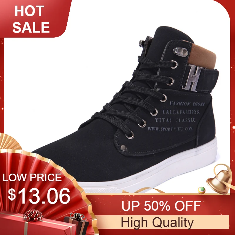 Мужские кроссовки оксфорды SAGACE черные повседневные туфли с высоким берцем на