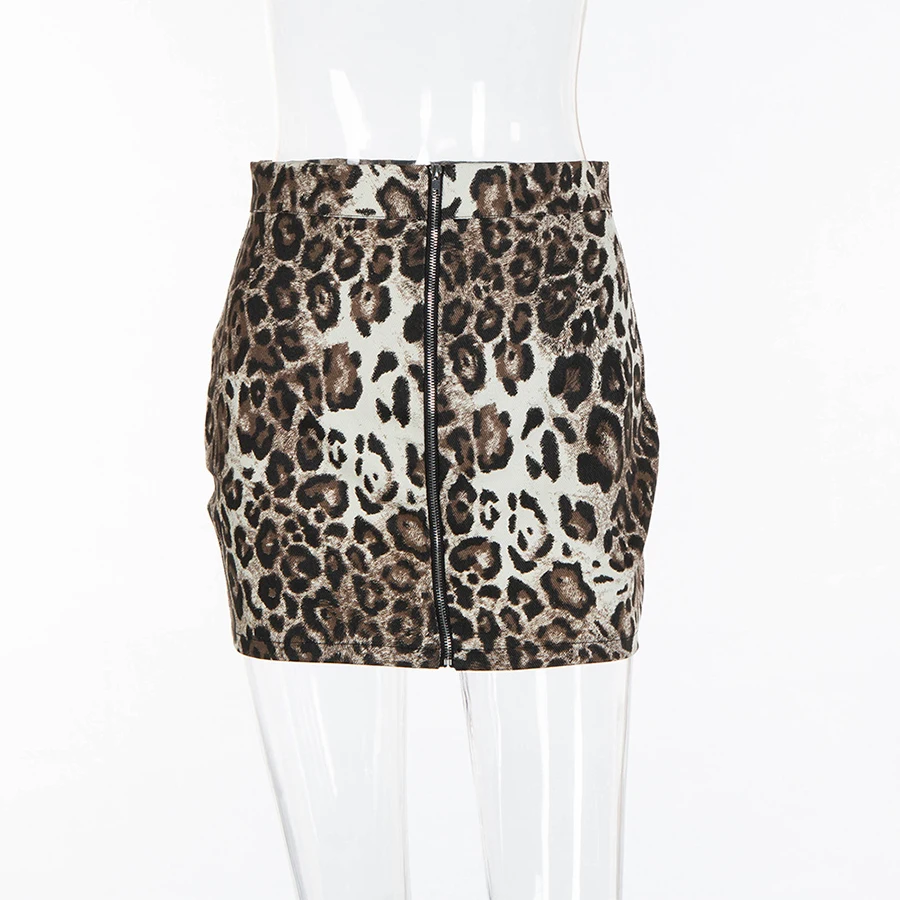 

2020 fashion leopard skirts women Summer tight pencil skirt ladies Zip Slim Party Sexy Skirt Women's clothing