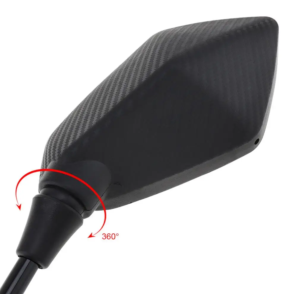 

2pcs 10mm Black Snakeskin Modified Plated Universal Motorcycle Rearview Mirror Round Iron Motorbike Rear view Mirror