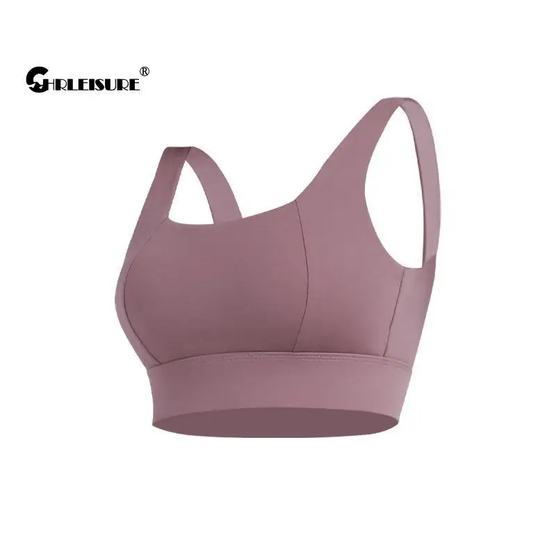 

CHRLEISURE Slim Sports Bra Breathable Quick Dry Shockproof Top With Chest Pad No Trace Back Hook Design Yoga Underwear