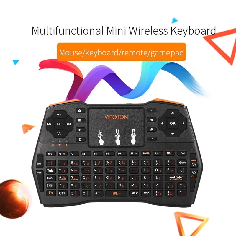 Беспроводная клавиатура Viboton 2 4G I8 Plus с испанской тачпадом воздушная мышь мини