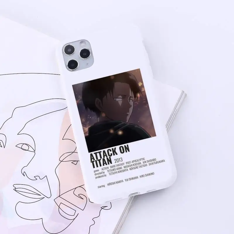 

Attack On Titan anime Phone Case Candy Color for iPhone 6 7 8 11 12 s mini pro X XS XR MAX Plus