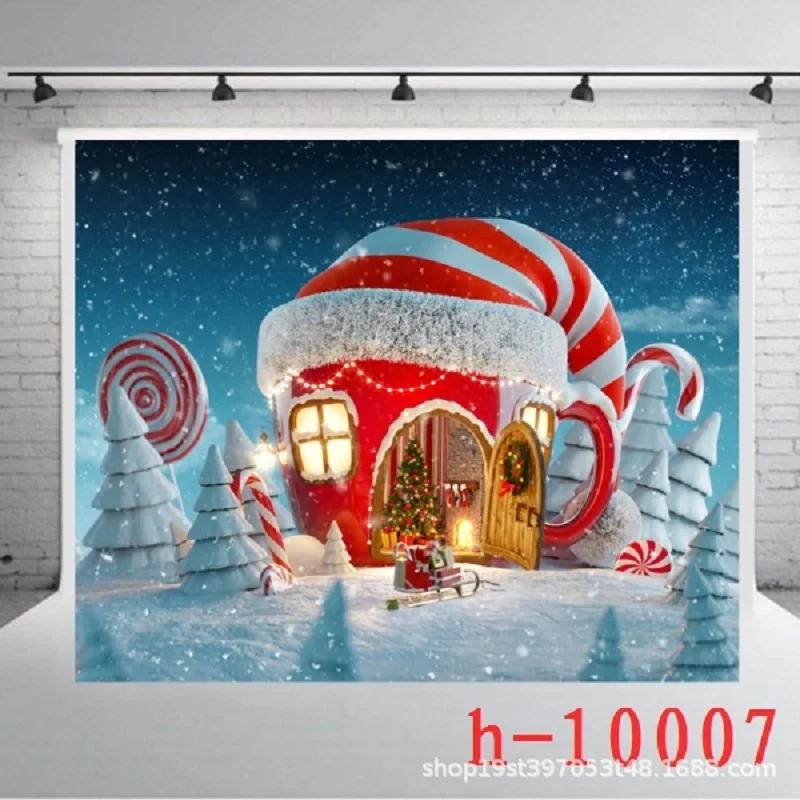Реквизит для фотосъемки Nitree Виниловый фон Новогодняя Рождественская тема