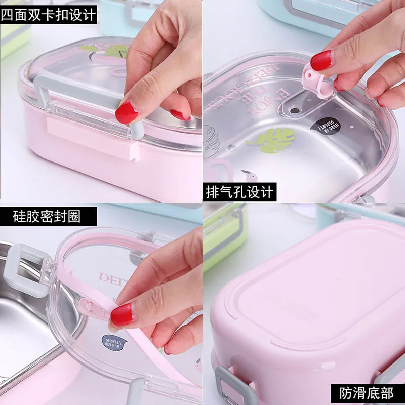 

Lunch Box for Kids Japanese 304 Stainless Steel Bento Box Thermal Food Storage Container Children School Leak-proof Lunchbox