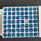 4470 хрустальные огранки в виде подушки, бермуды, голубые стеклянные стразы, заостренные задние Необычные камни, украшение для рукоделия