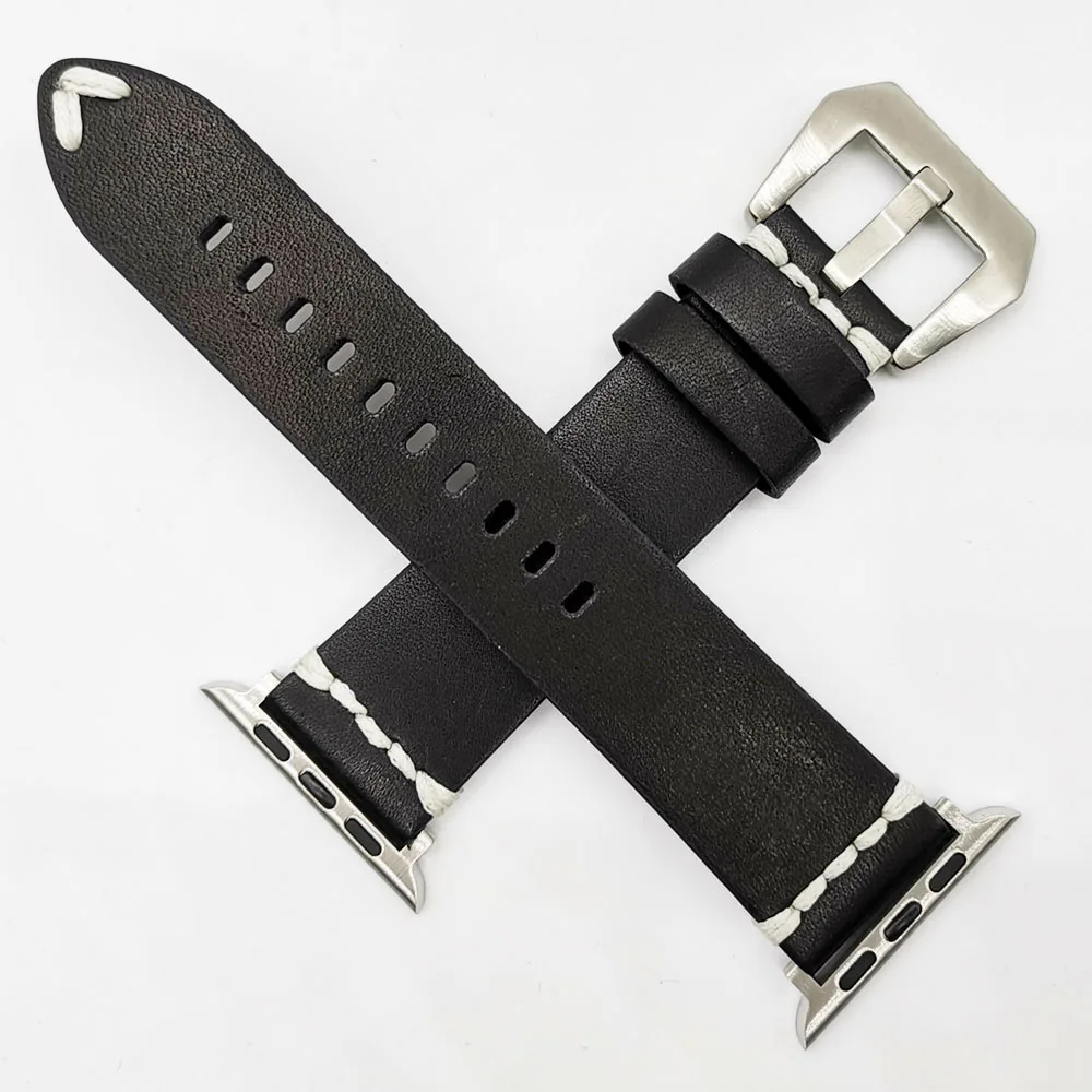 

Handmade Cow Leather Watch Strap Available Vintage Watch Band for Apple 44mm 42mm 40mm 38mm Series 5 4/3/2/1 iWatch Watchband