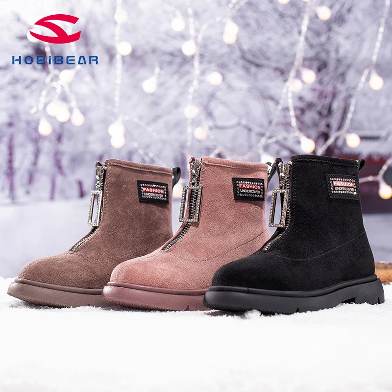 

HOBIBEAR Children's Boots in Winter Children's Snow ground Boots Outdoor warm Girls Sports Casual Children Shoes GW6552